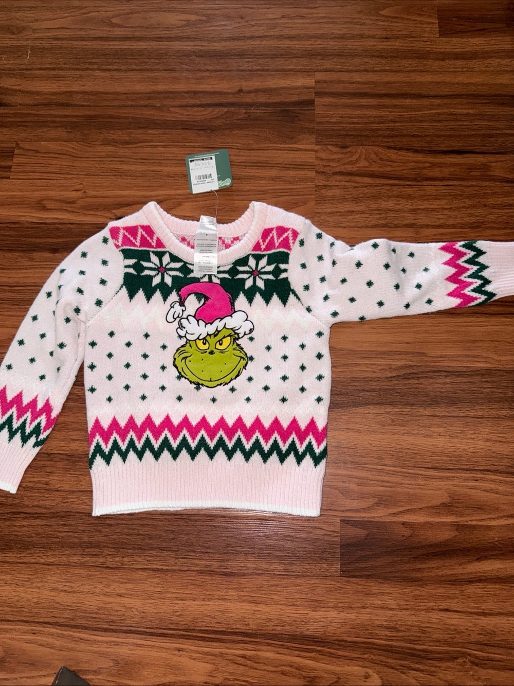 The Grinch Pink & Green Holiday Sweater - Kids Size 4